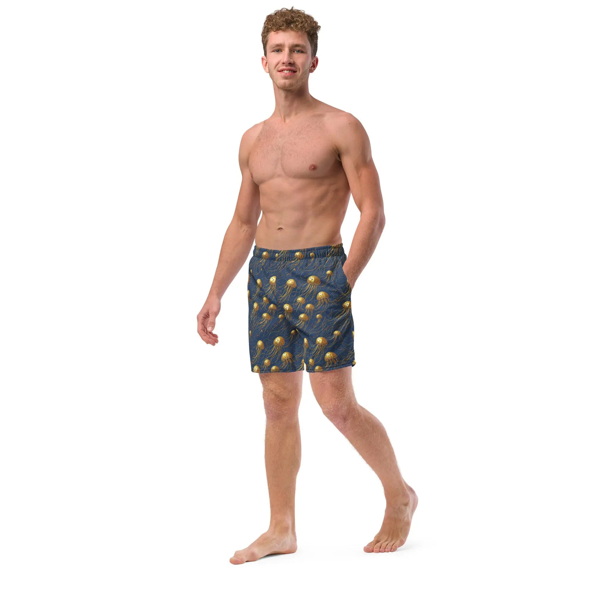 Swim trunks - Blue and Gold Jellyfishes Jelly Kvlt