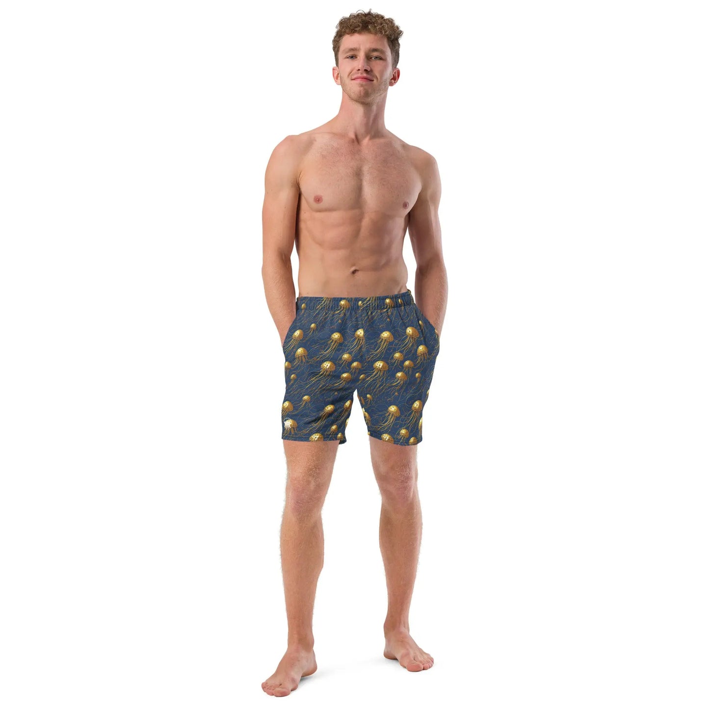 Swim trunks - Blue and Gold Jellyfishes Jelly Kvlt