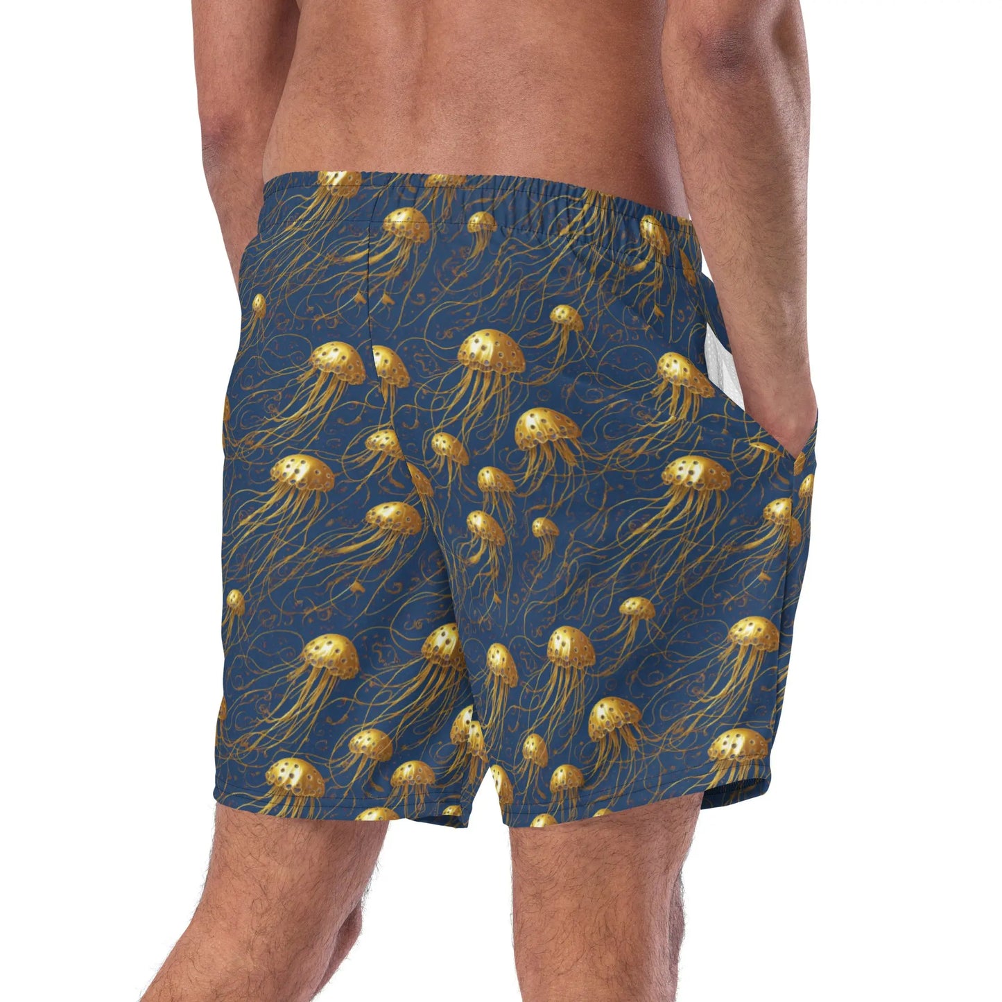 Swim trunks - Blue and Gold Jellyfishes Jelly Kvlt