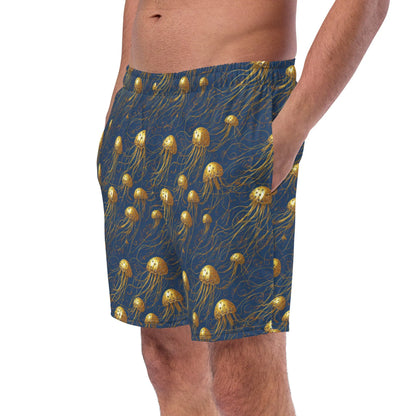 Swim trunks - Blue and Gold Jellyfishes Jelly Kvlt