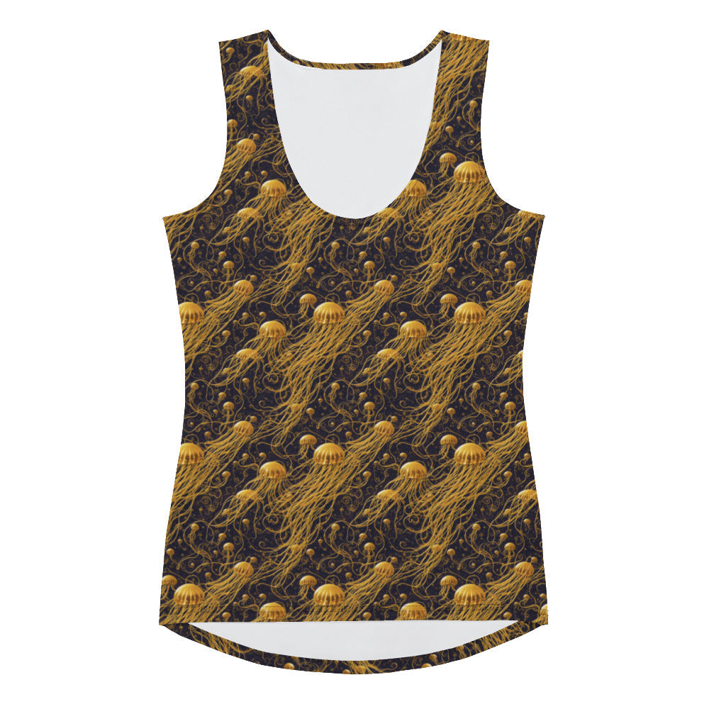 Jelly Kvlt -  Tank Top - Black And Gold Jellyfishes