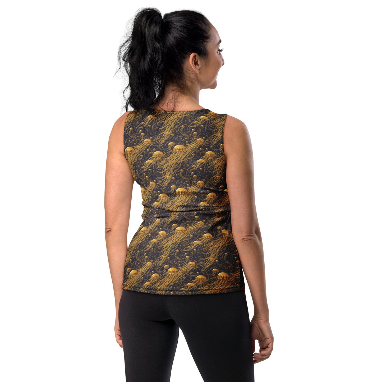 Jelly Kvlt -  Tank Top - Black And Gold Jellyfishes