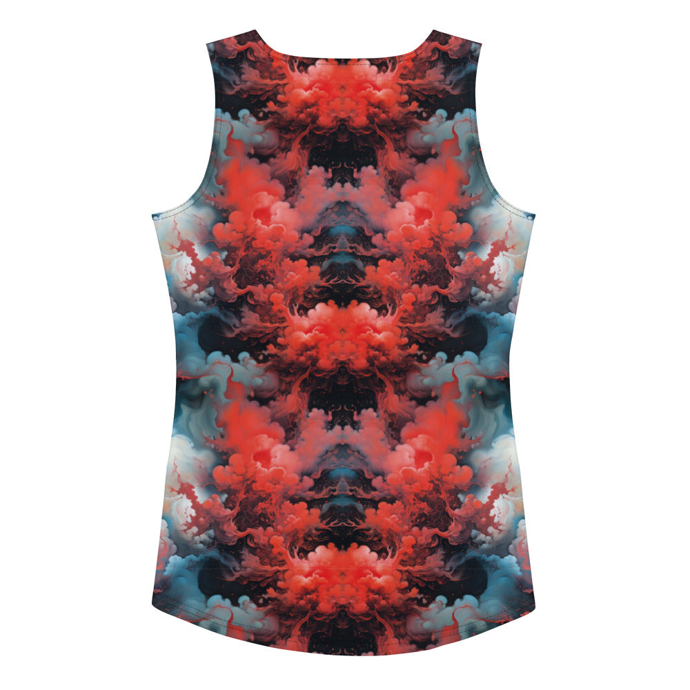 Tank Top - Ethereal Crimson Flow - Dark Jelly Kvlt