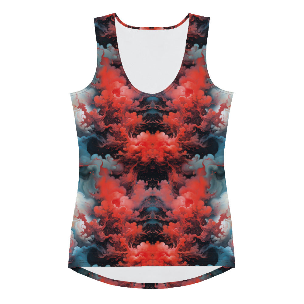 Tank Top - Ethereal Crimson Flow - Dark Jelly Kvlt