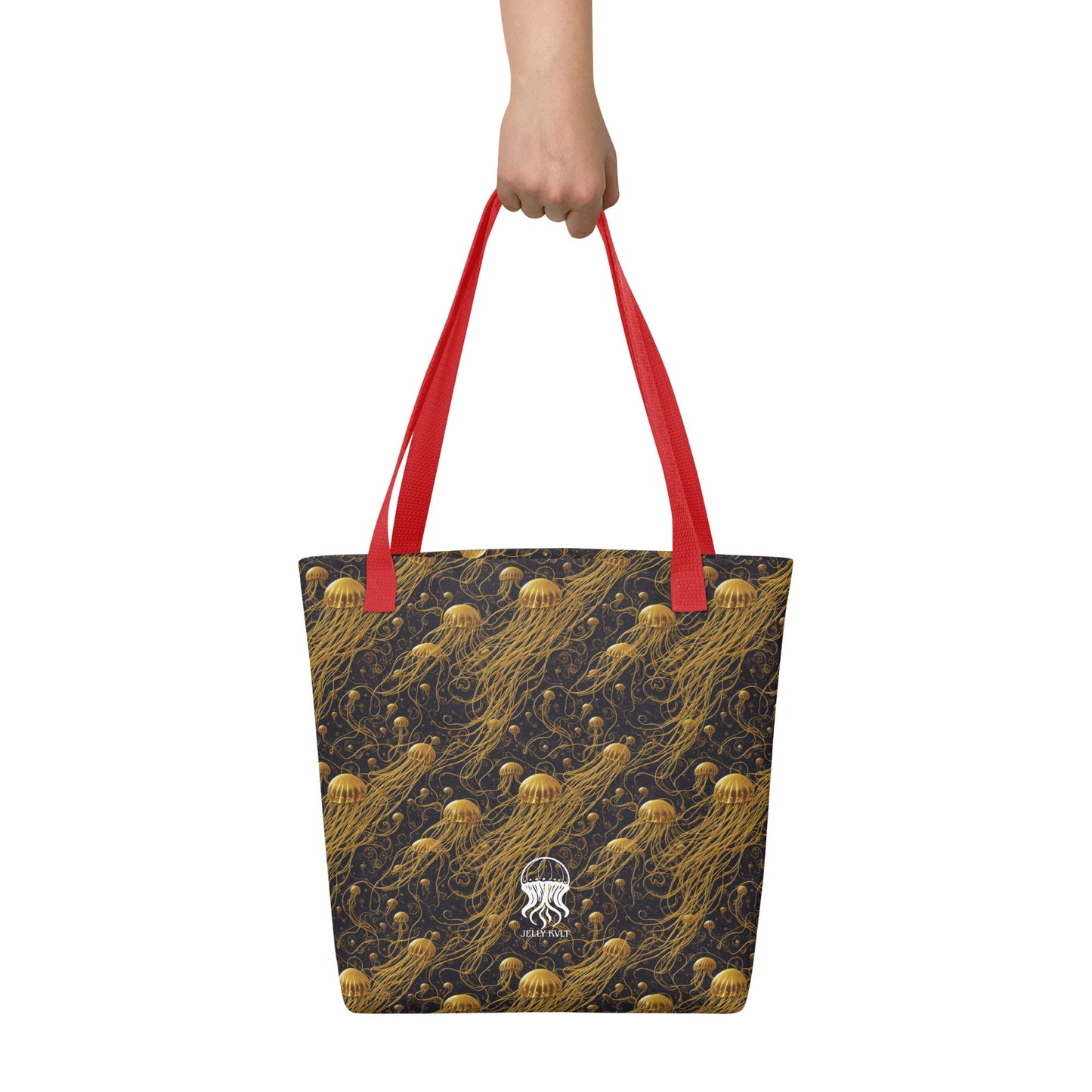 Tote bag - Black and Gold Jellyfishes Jelly Kvlt