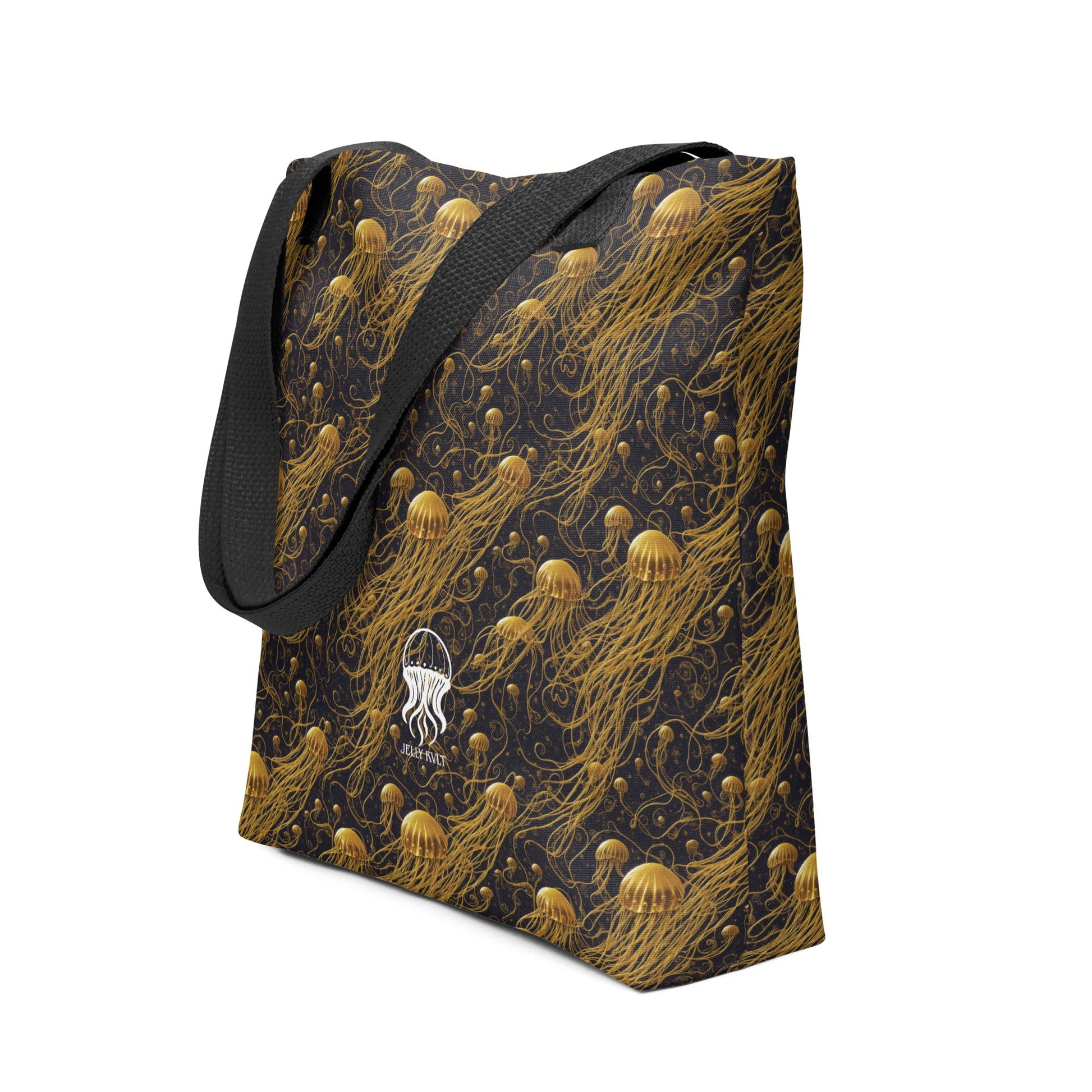 Tote bag - Black and Gold Jellyfishes Jelly Kvlt