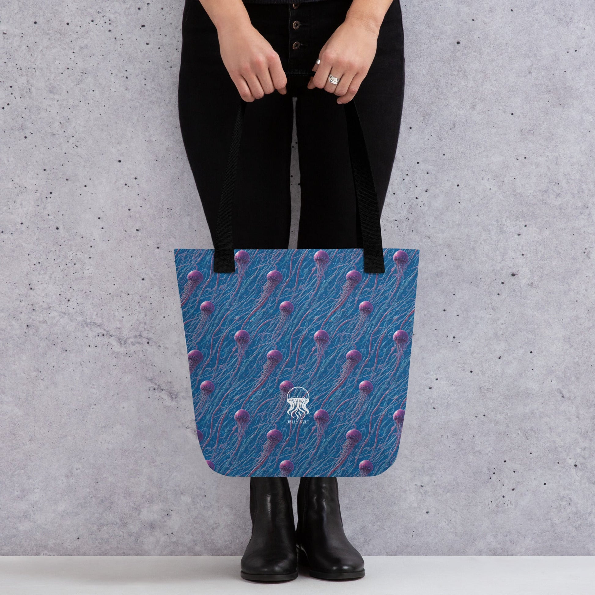 Tote bag - Blue and Violet Jellyfishes Jelly Kvlt