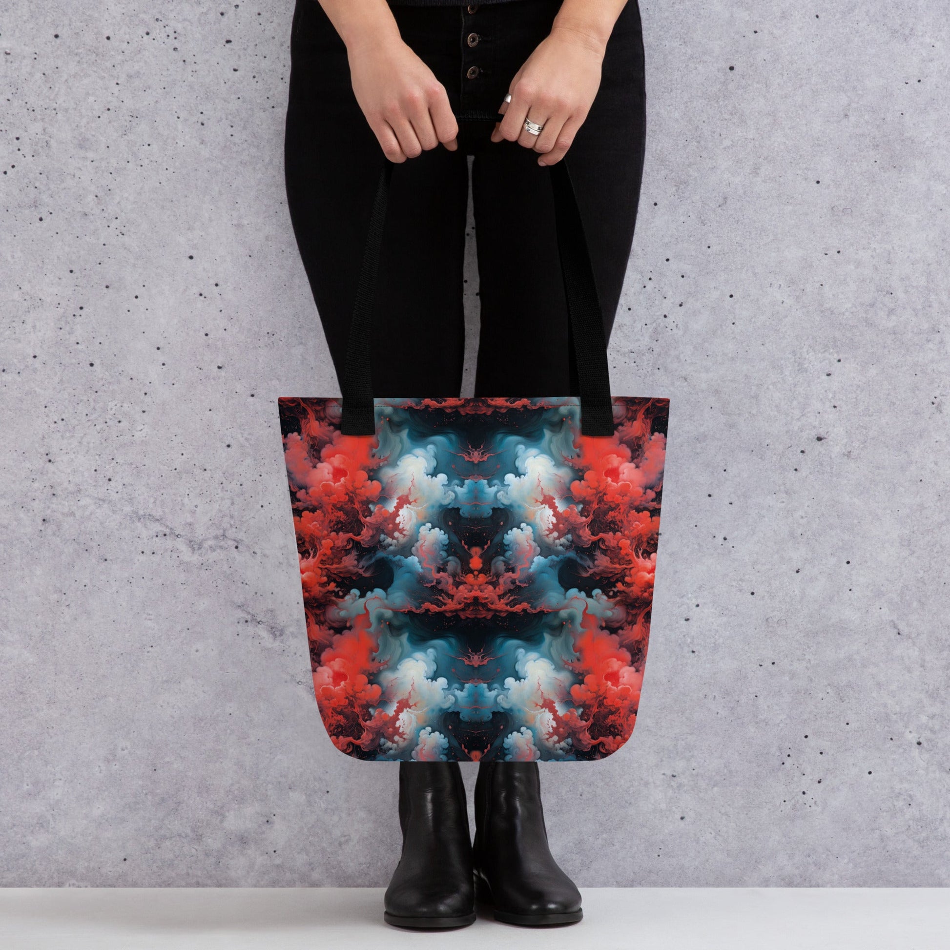 Tote bag - Ethereal Crimson Flow - Dual Harmony Jelly Kvlt