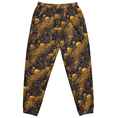 Unisex Track Pants - Black and Gold Jellyfishes | Jelly Kvlt