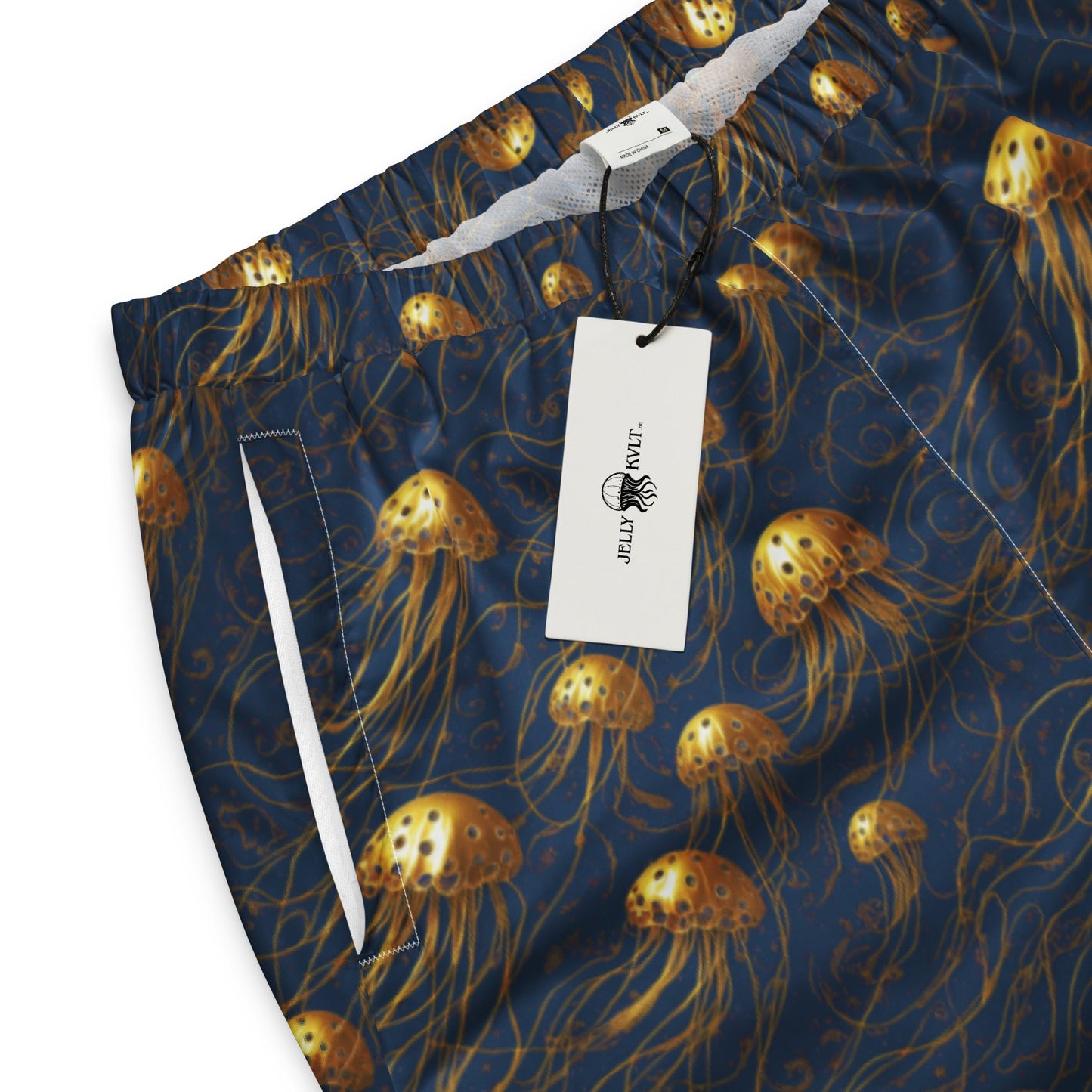 Unisex Track Pants - Blue and Gold Jellyfishes | Jelly Kvlt