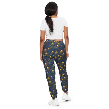 Unisex Track Pants - Blue and Gold Jellyfishes | Jelly Kvlt