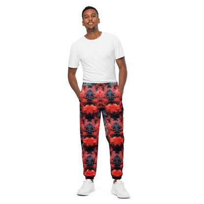 Unisex Track Pants - Ethereal Crimson Flow - Dark | Jelly Kvlt