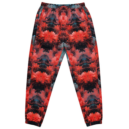 Unisex Track Pants - Ethereal Crimson Flow - Dark | Jelly Kvlt