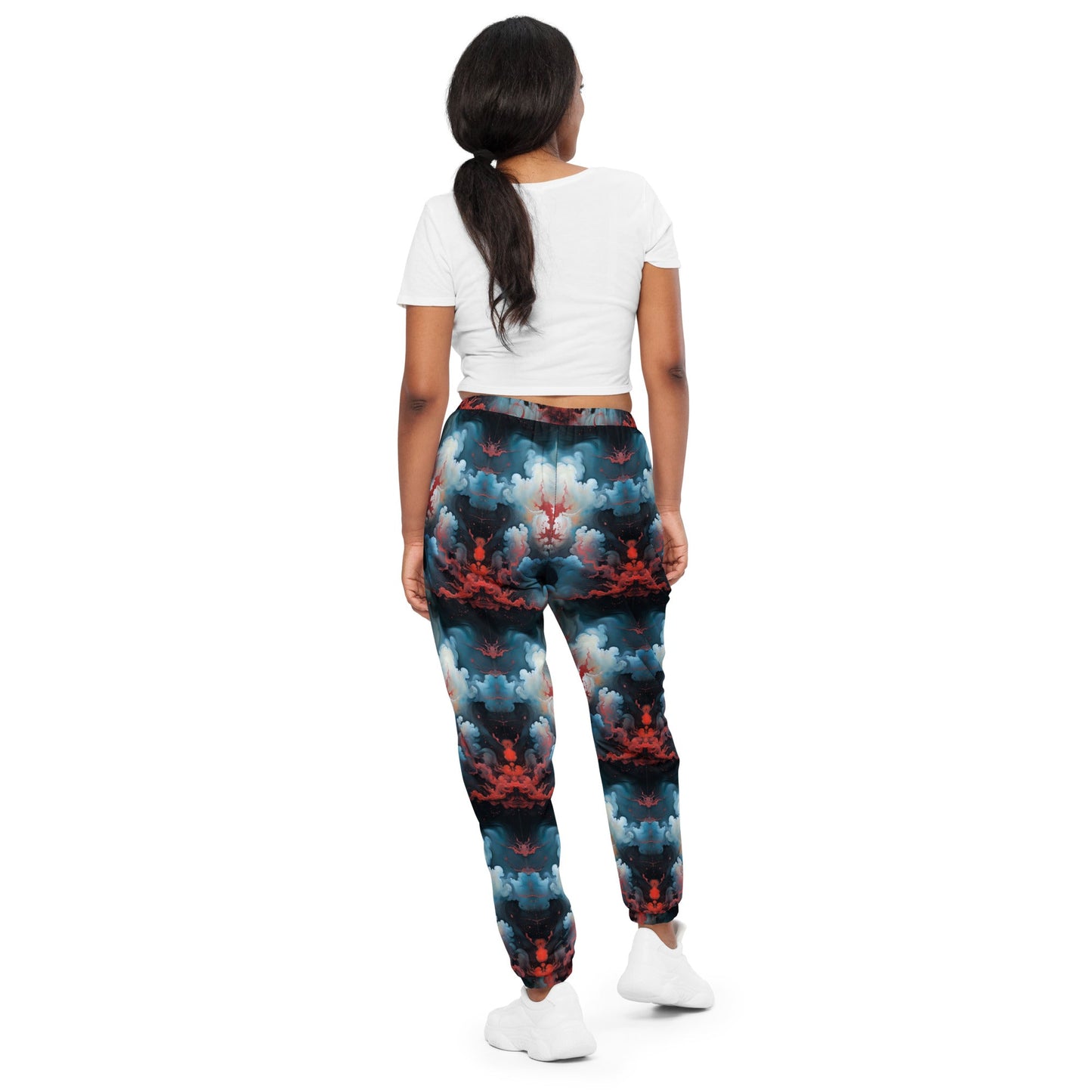 Unisex Track Pants - Ethereal Crimson Flow - Light | Jelly Kvlt