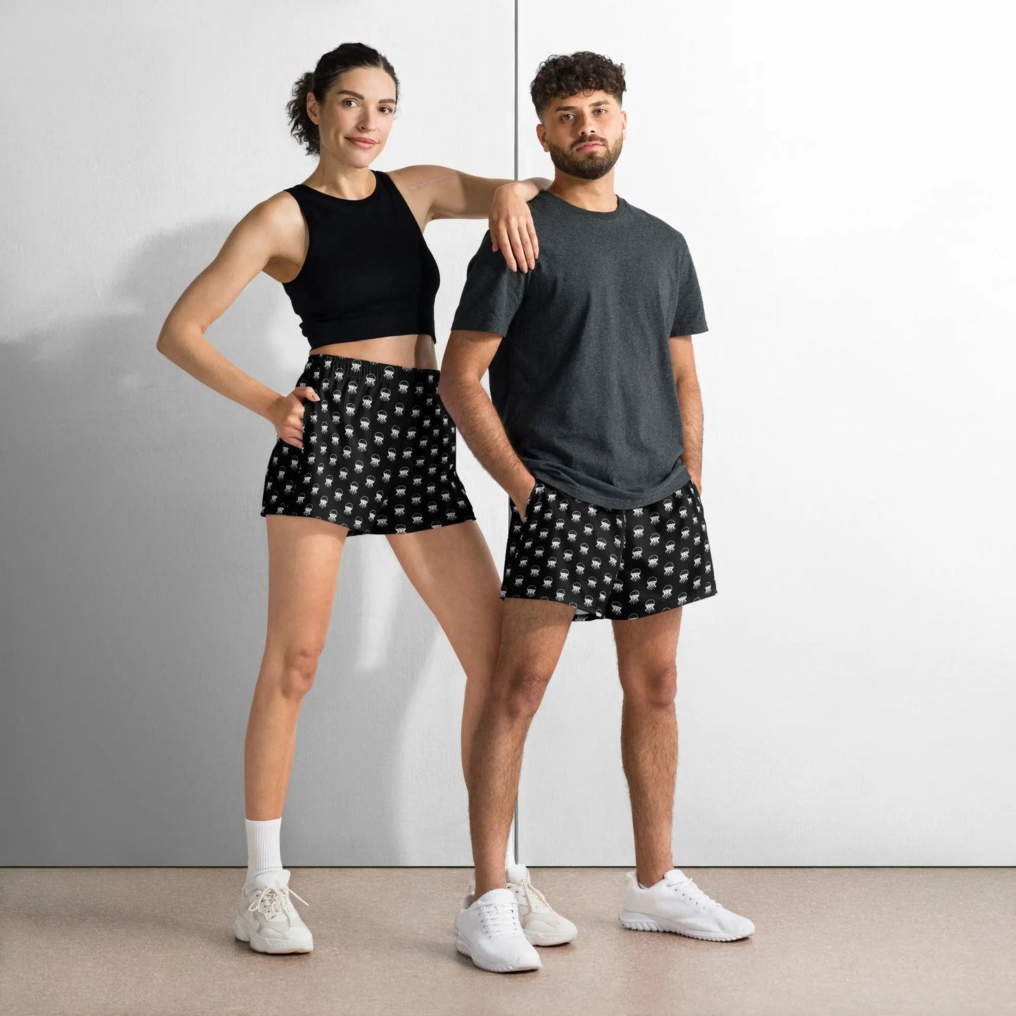 Unisex Athletic Shorts - Jellyfish Invaders: Lightweight & Unique Style