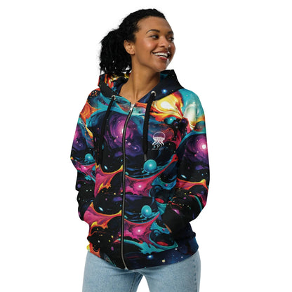 Unisex Comfort Zip Hoodie - Astral Tempest - by Jelly Kvlt