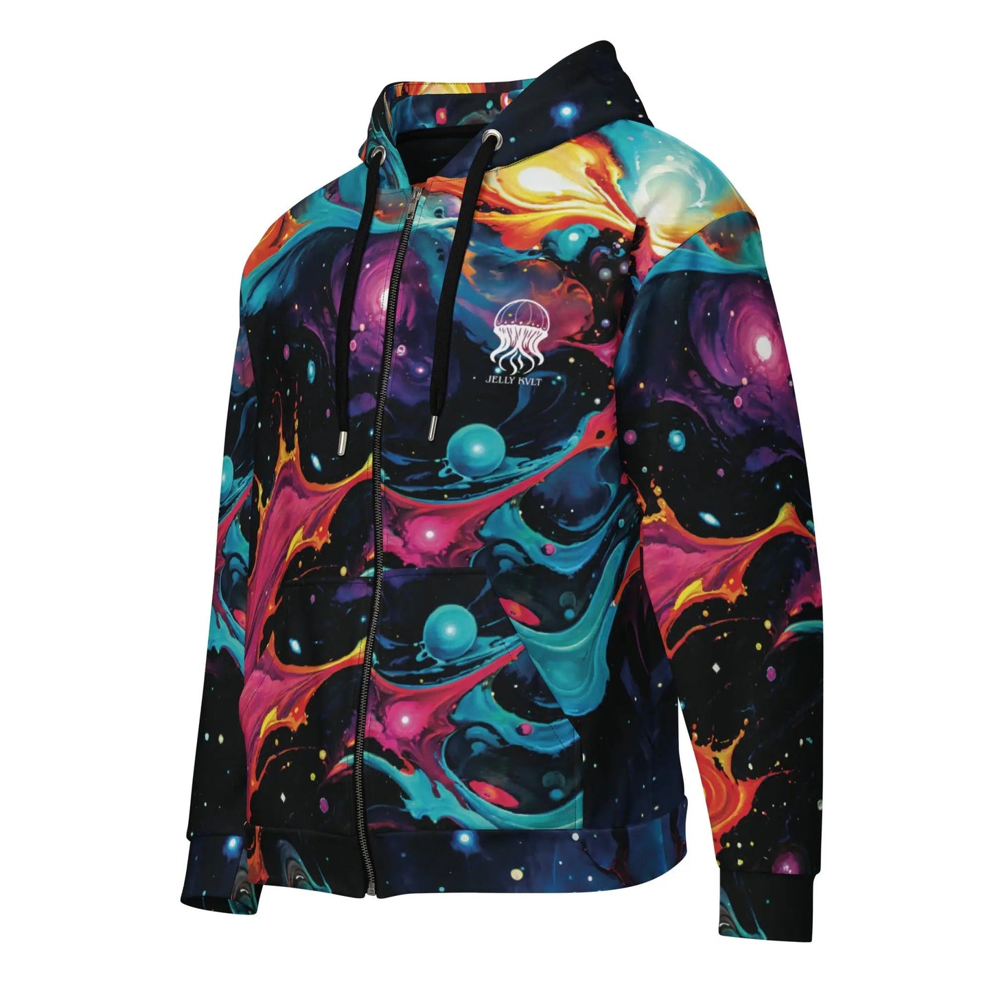 Unisex Comfort Zip Hoodie - Astral Tempest - by Jelly Kvlt