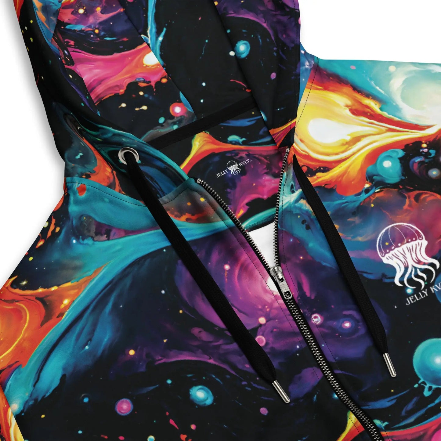 Unisex Comfort Zip Hoodie - Astral Tempest - by Jelly Kvlt