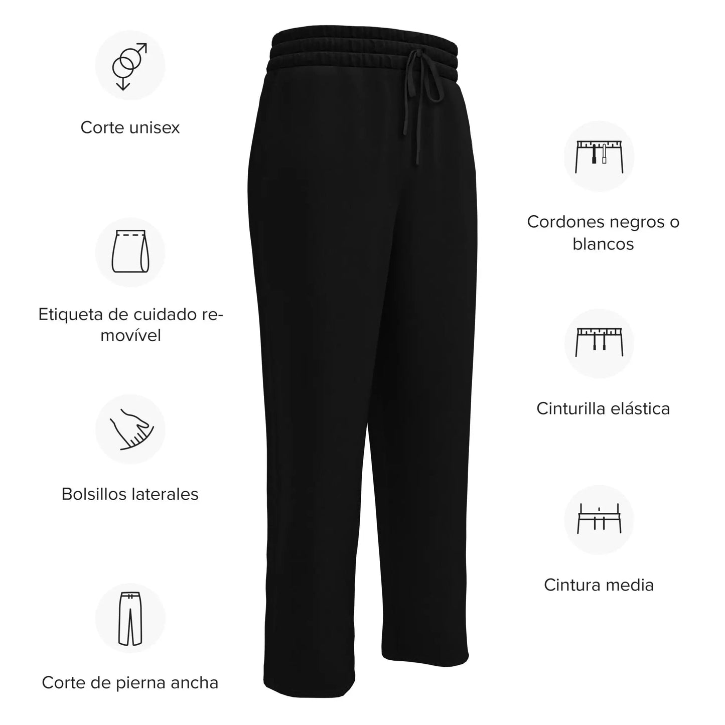 Unisex Wide-leg Joggers - Noir - by Jelly Kvlt