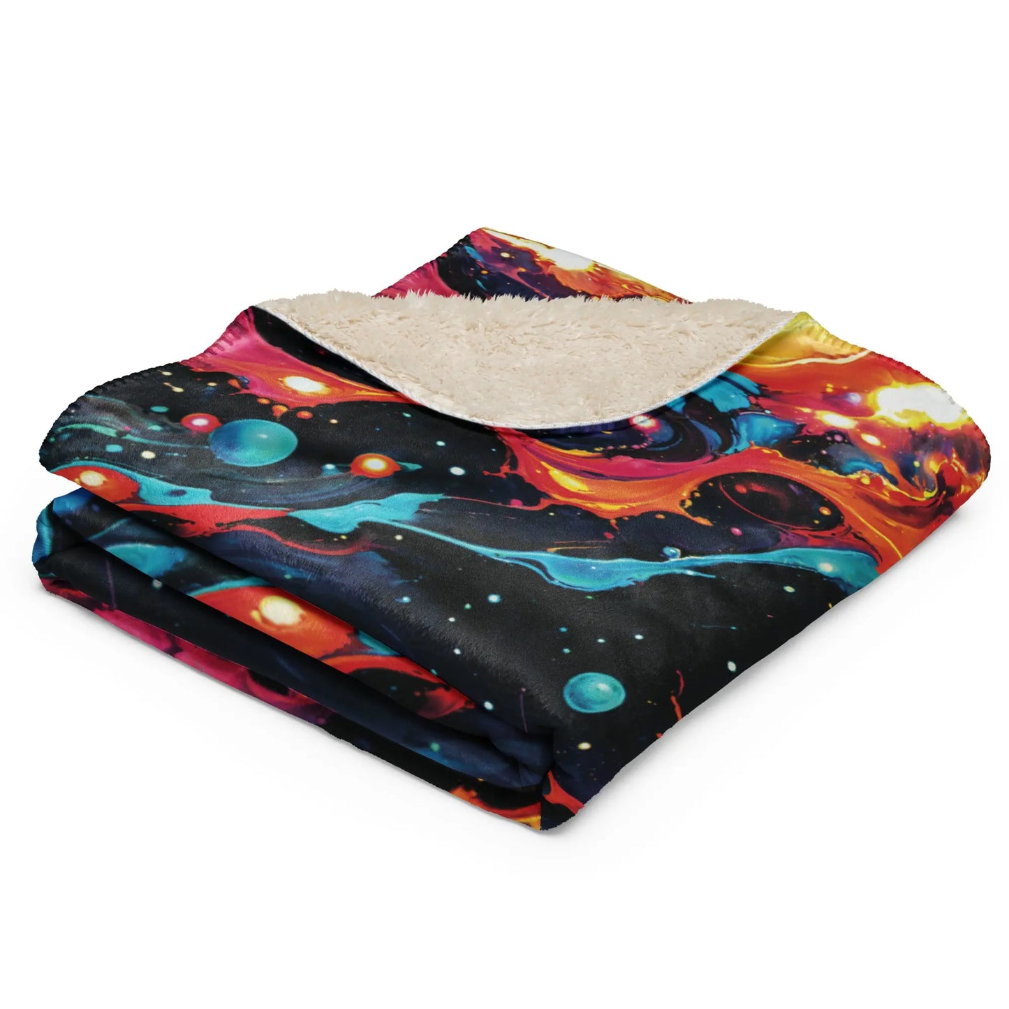 Warm Sherpa Fleece Blanket - Astral Tempest - by Jelly Kvlt