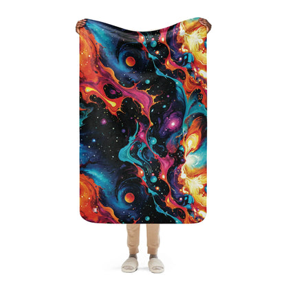 Warm Sherpa Fleece Blanket - Astral Tempest - by Jelly Kvlt