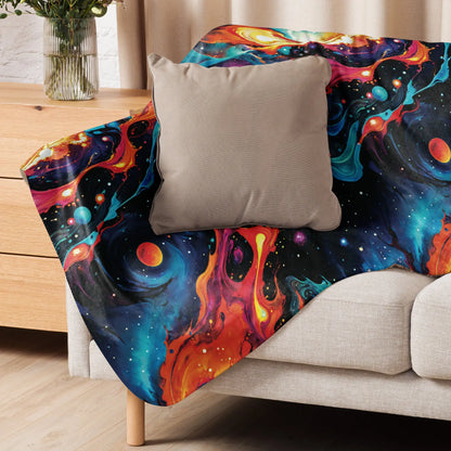 Warm Sherpa Fleece Blanket - Astral Tempest - by Jelly Kvlt