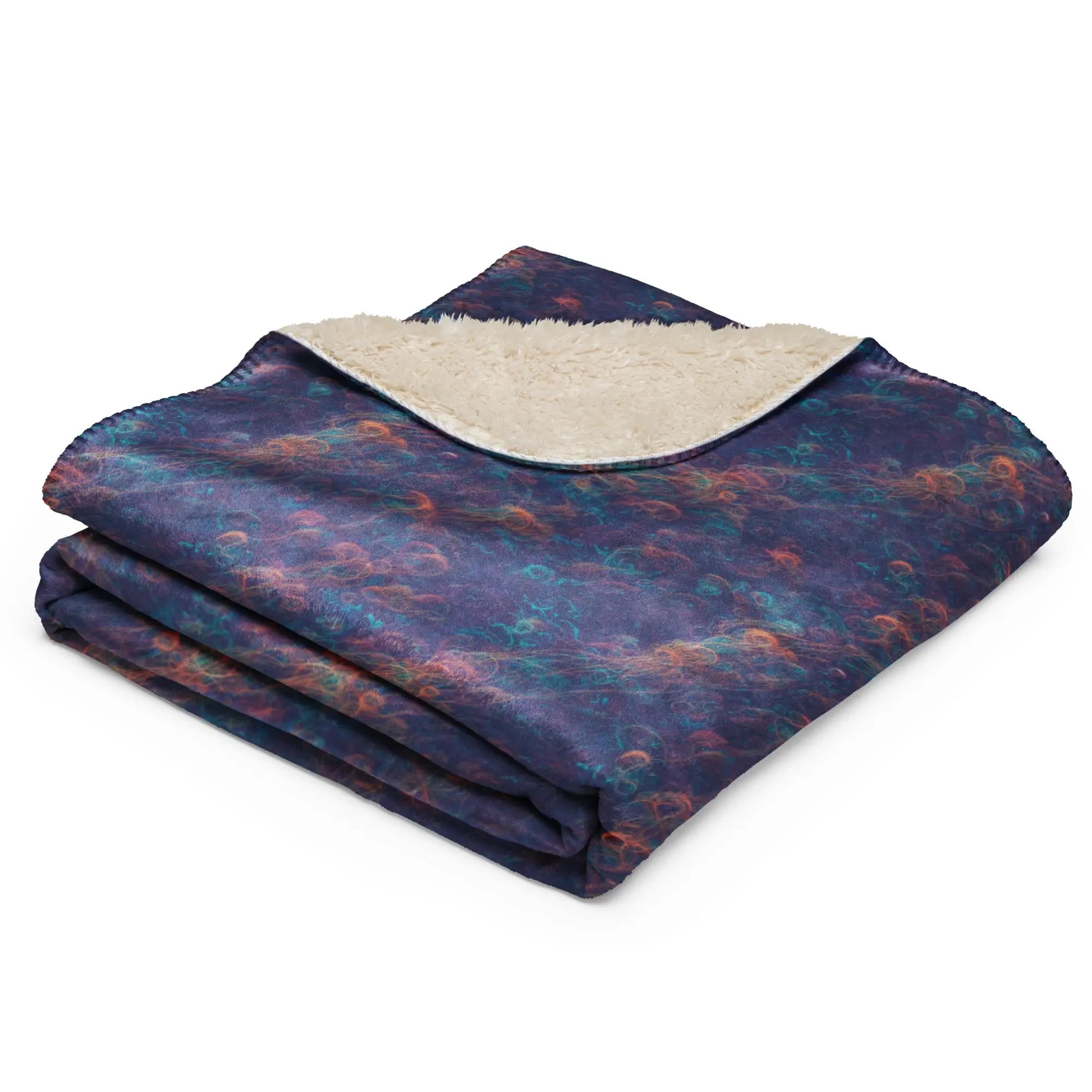 Warm Sherpa Fleece Blanket - Galactic Tangle - by Jelly Kvlt