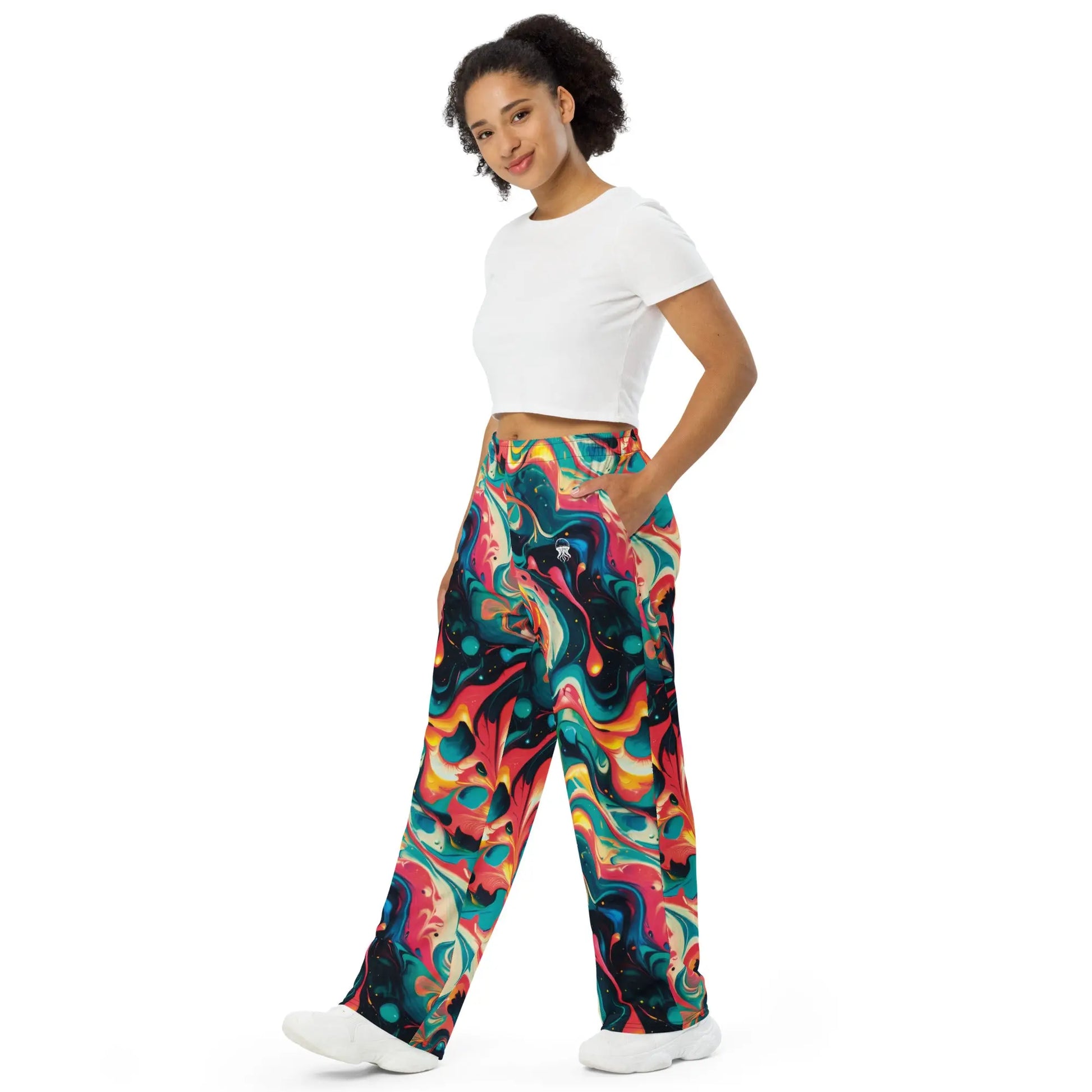 Unisex Wide-Leg Pants - Celestial Splash | Bold & Relaxed by Jelly Kvlt