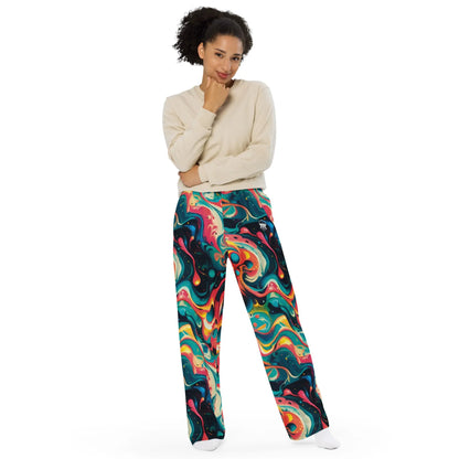 Unisex Wide-Leg Pants - Celestial Splash | Bold & Relaxed by Jelly Kvlt