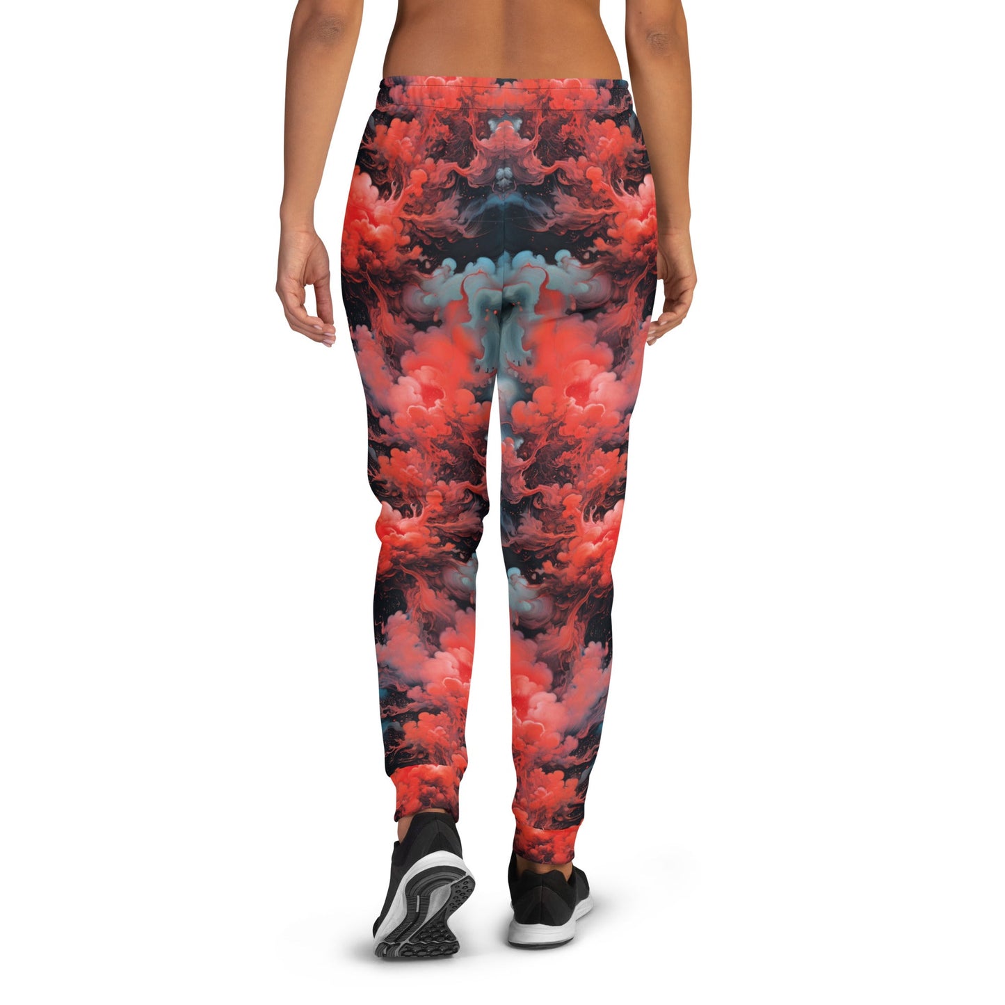 Women's Joggers - Ethereal Crimson Flow - Dark - by Jelly Kvlt