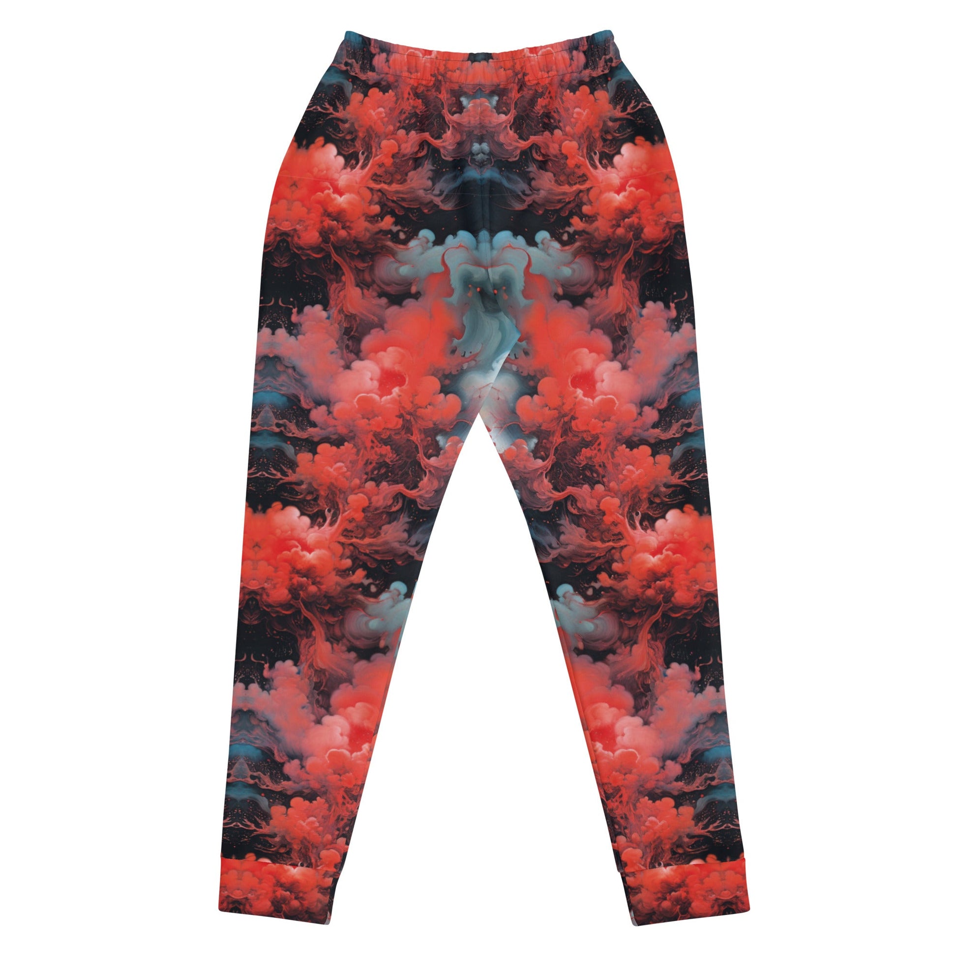 Women's Joggers - Ethereal Crimson Flow - Dark - by Jelly Kvlt