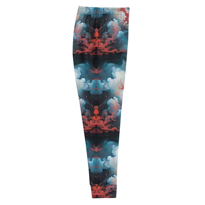 Women’s Comfortable Joggers - Ethereal Crimson Flow - Light - by Jelly Kvlt