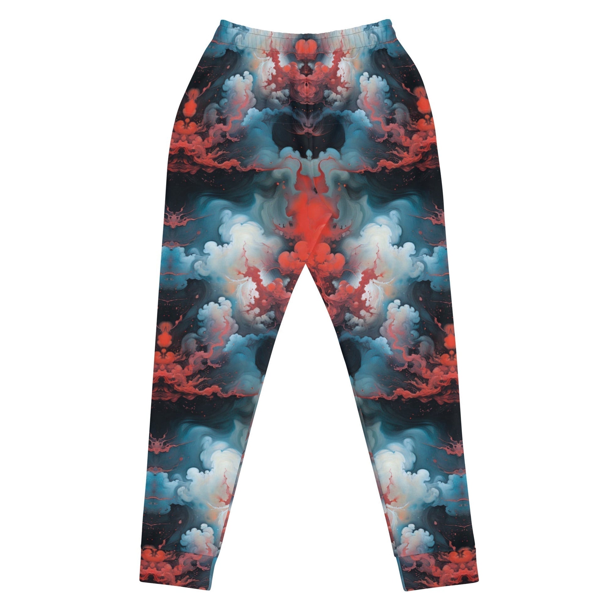 Women’s Comfortable Joggers - Ethereal Crimson Flow - Light - by Jelly Kvlt