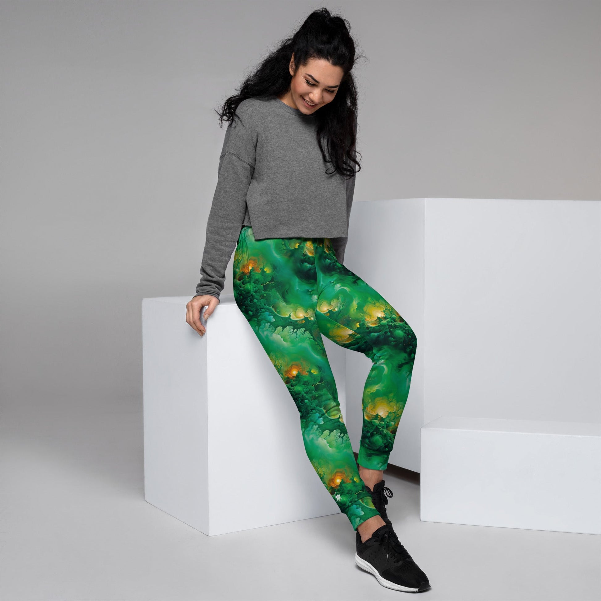 Women's Comfortable Joggers - Viridian Shroud - by Jelly Kvlt