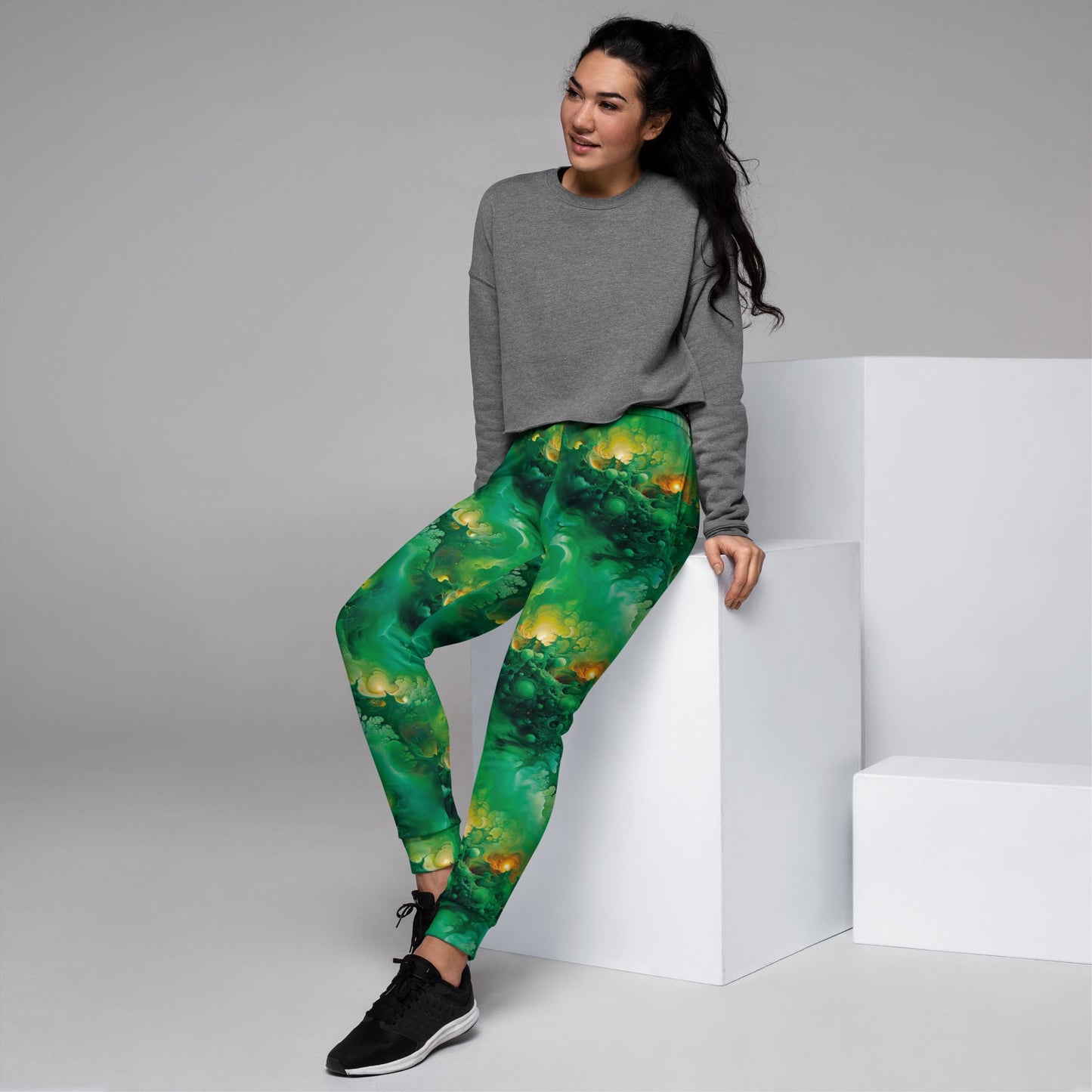 Women's Comfortable Joggers - Viridian Shroud - by Jelly Kvlt