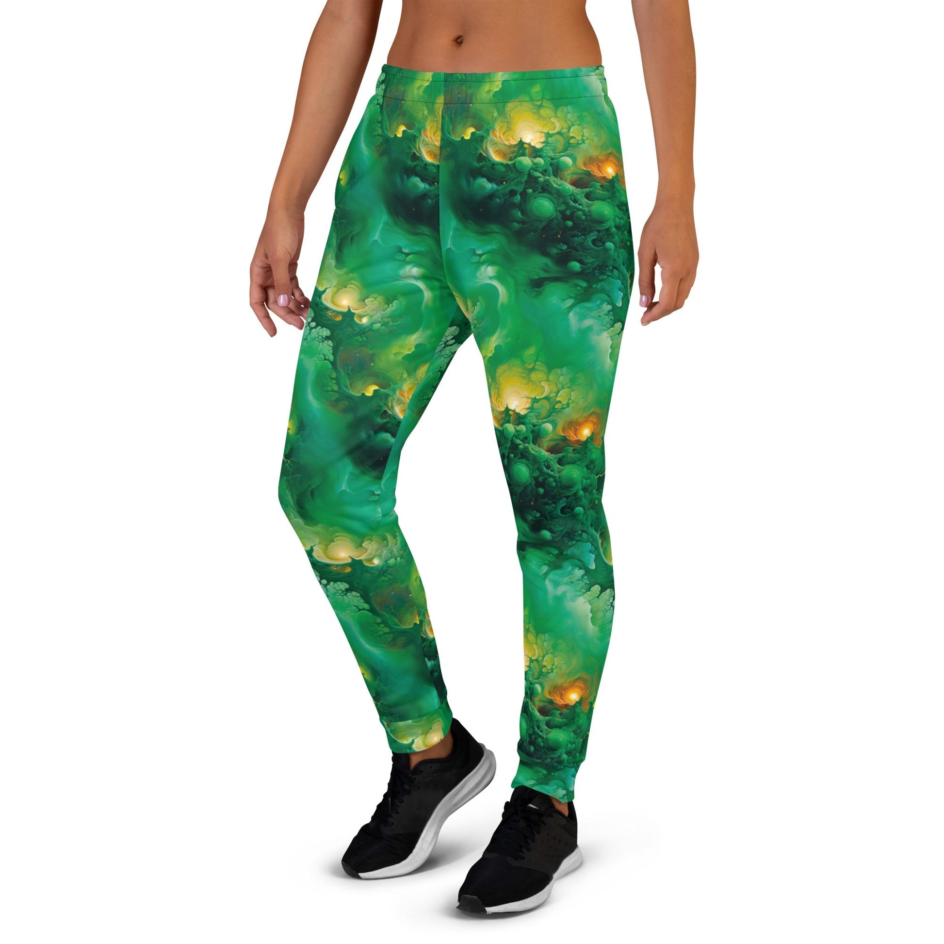 Women's Comfortable Joggers - Viridian Shroud - by Jelly Kvlt