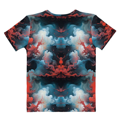 Women's Crewneck T-Shirt - Ethereal Crimson Flow - Light | Jelly Kvlt