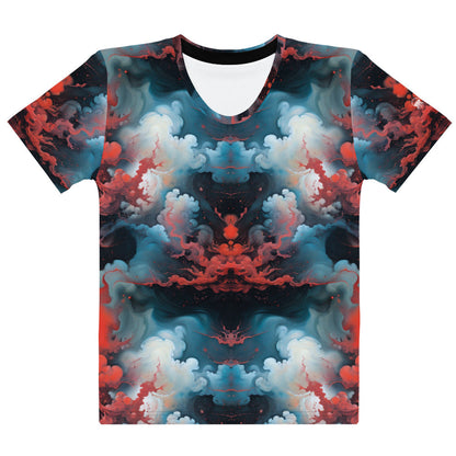 Women's Crewneck T-Shirt - Ethereal Crimson Flow - Light | Jelly Kvlt