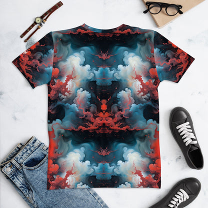 Women's Crewneck T-Shirt - Ethereal Crimson Flow - Light | Jelly Kvlt