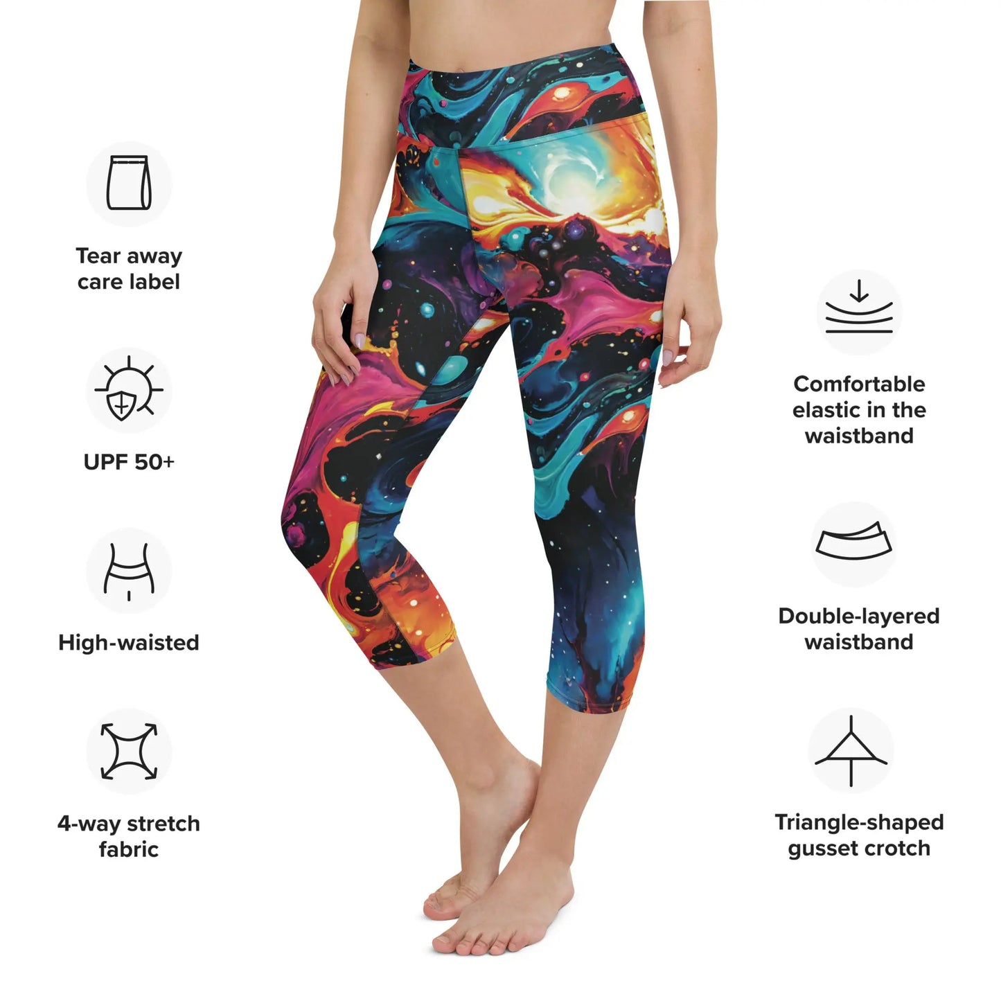 Yoga Capri Leggings - Astral Tempest - by Jelly Kvlt