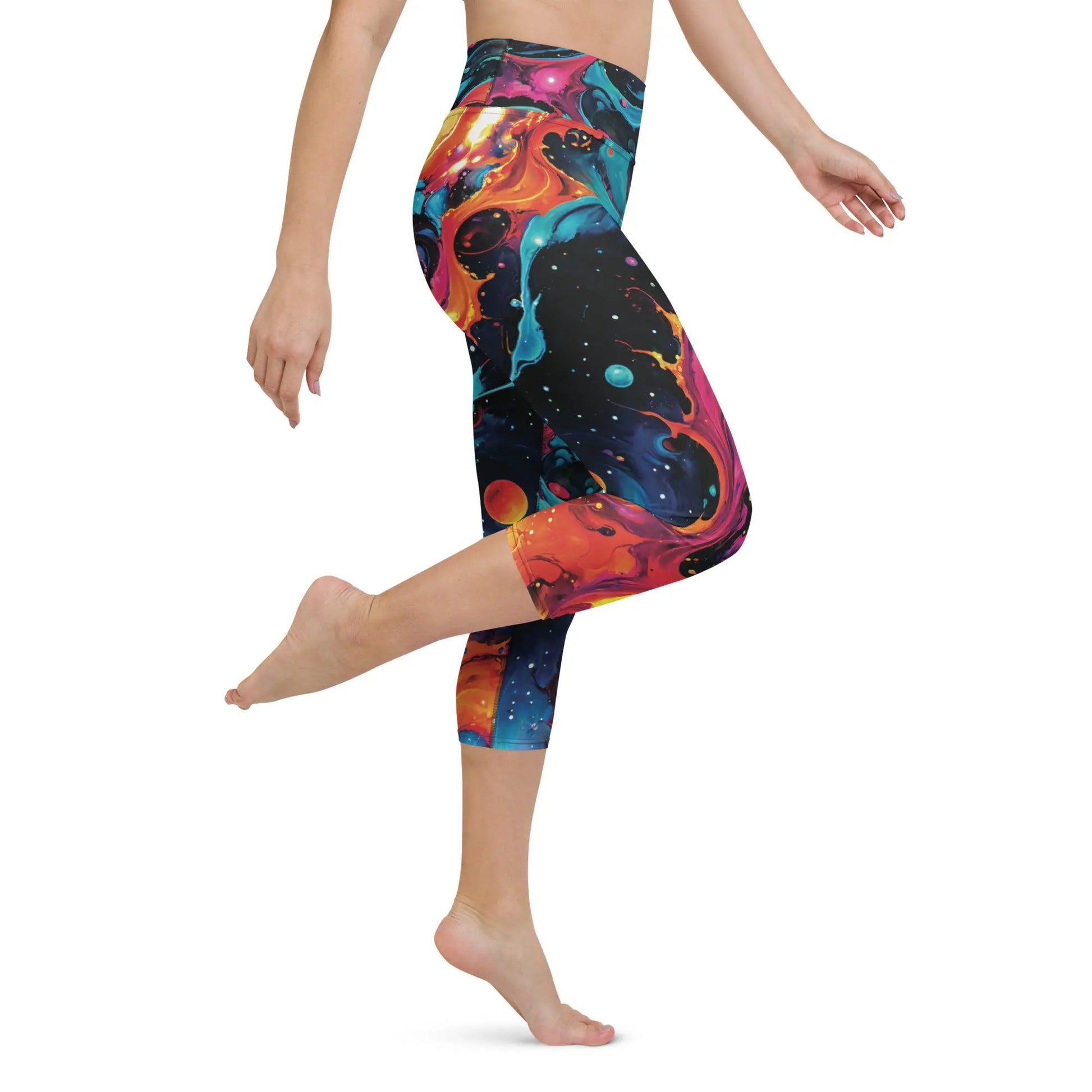 Yoga Capri Leggings - Astral Tempest - by Jelly Kvlt