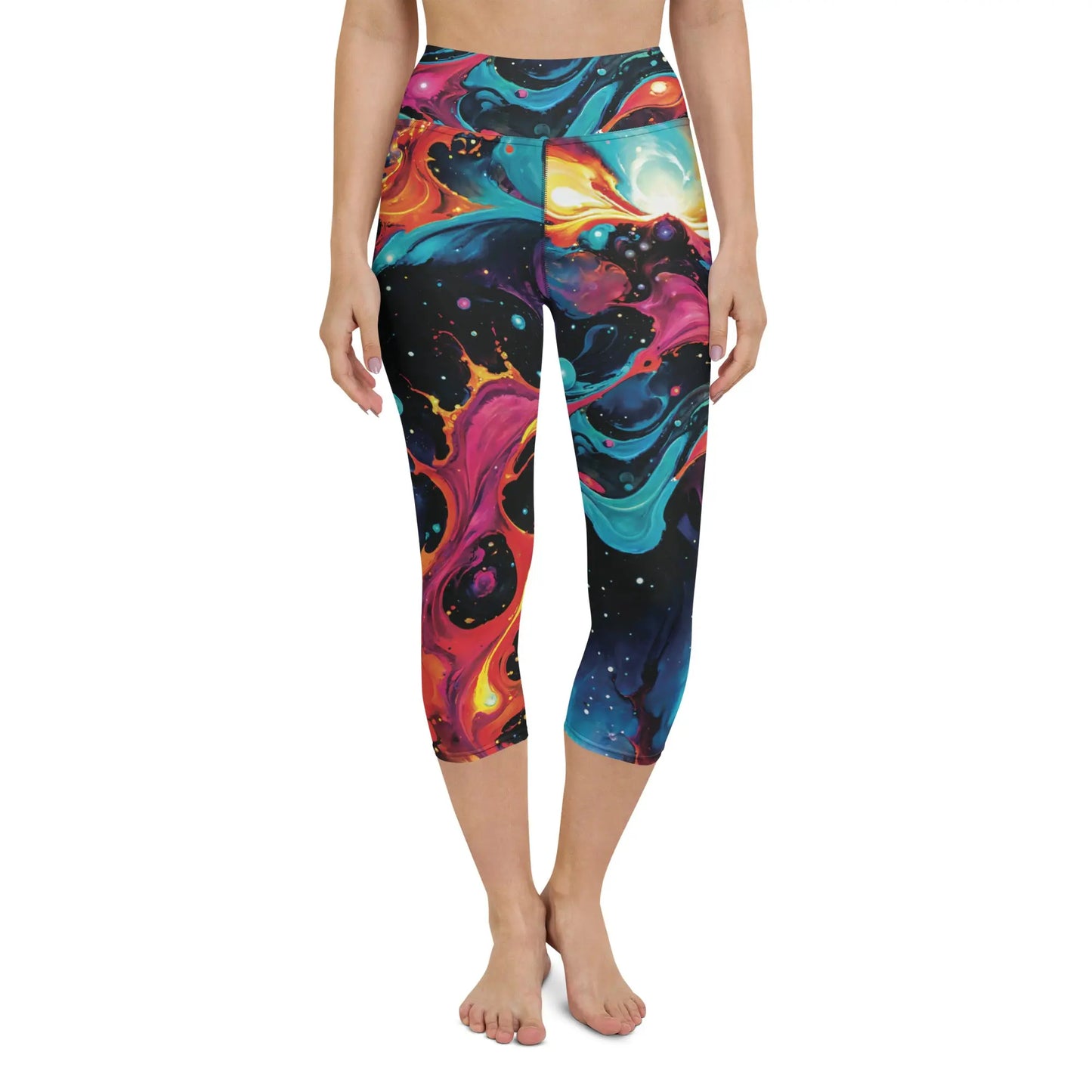 Yoga Capri Leggings - Astral Tempest - by Jelly Kvlt