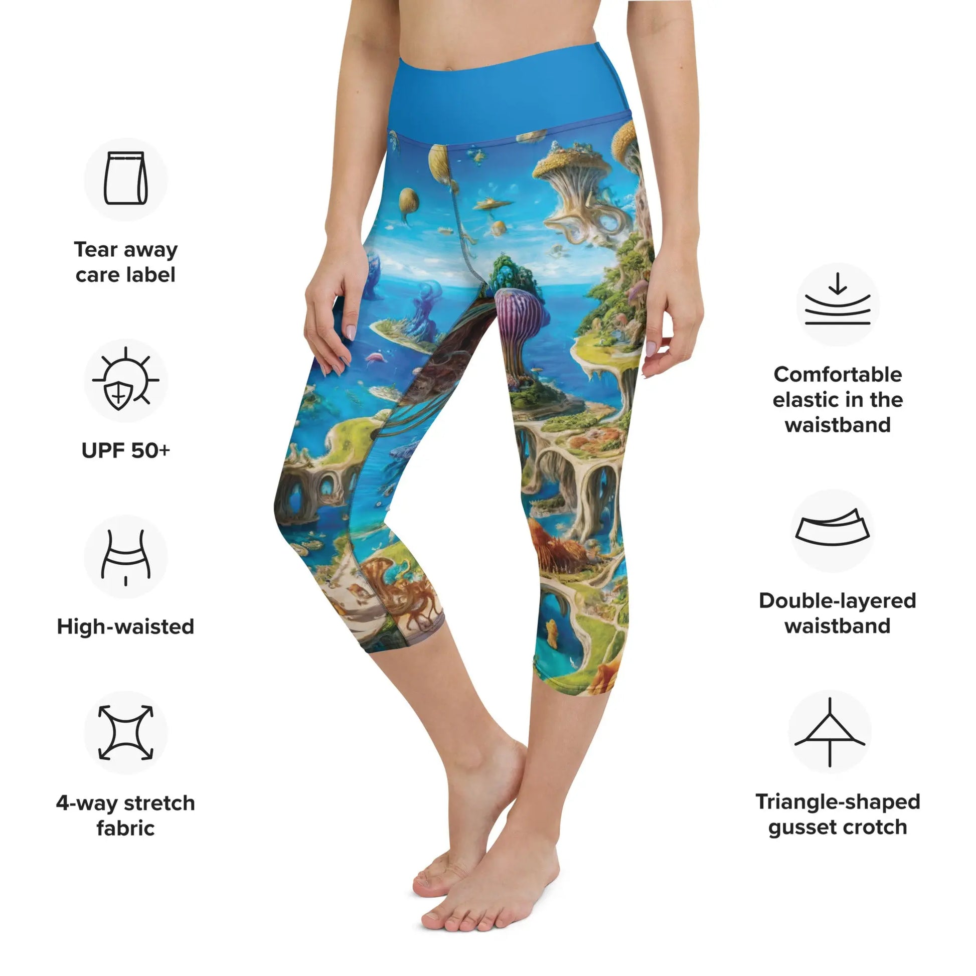 Yoga Capri Leggings - Fantasia Lagoon Jelly Kvlt