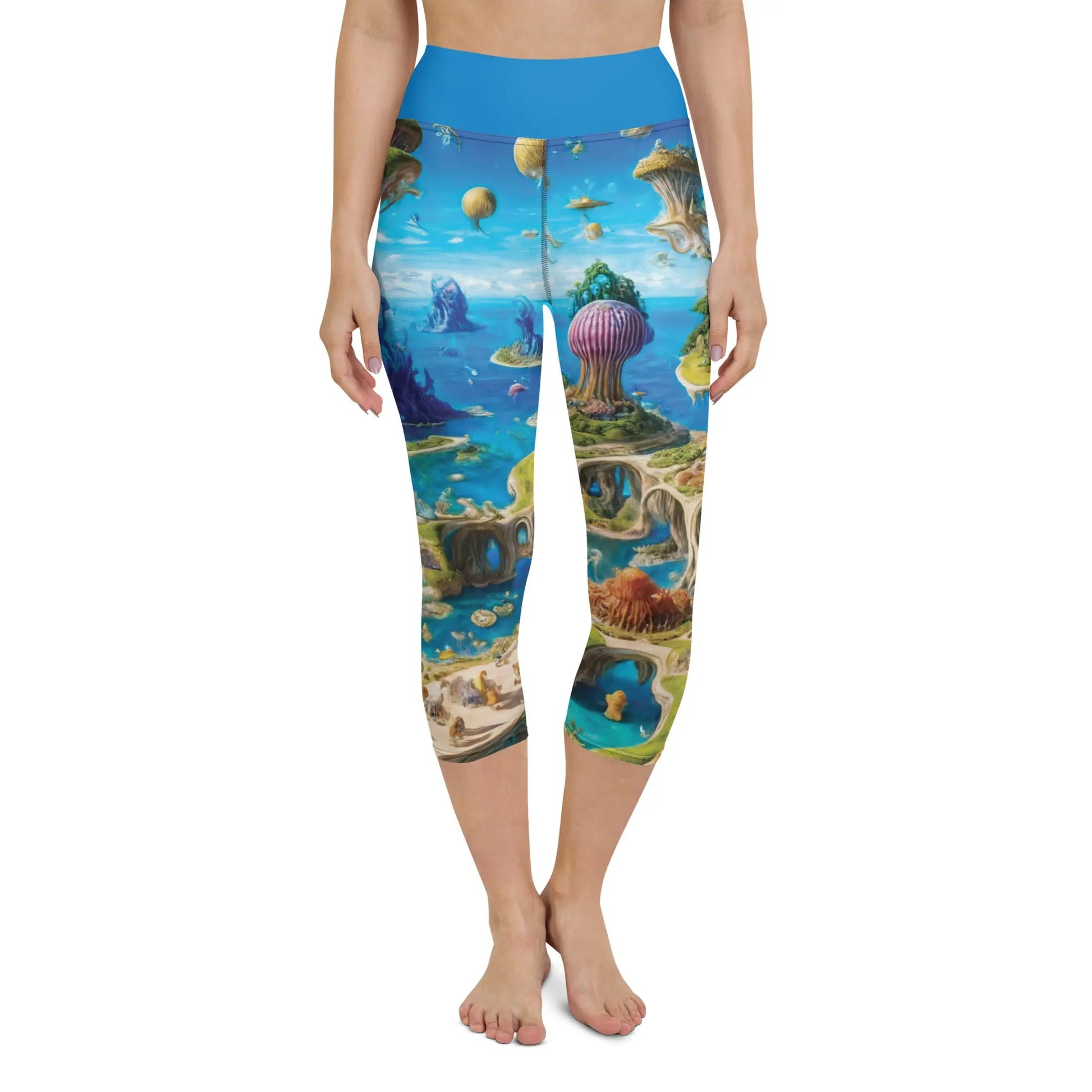 Yoga Capri Leggings - Fantasia Lagoon Jelly Kvlt