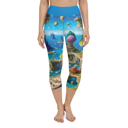 Yoga Capri Leggings - Fantasia Lagoon Jelly Kvlt