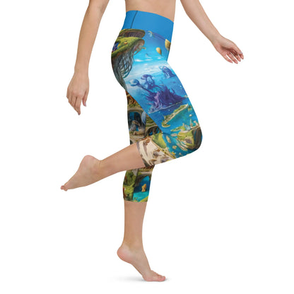 Yoga Capri Leggings - Fantasia Lagoon Jelly Kvlt