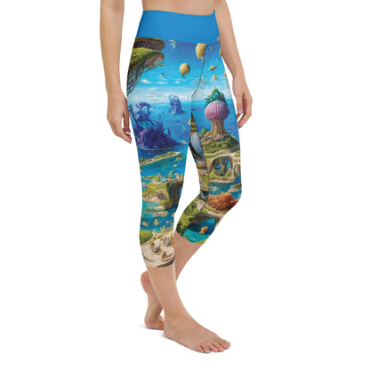 Yoga Capri Leggings - Fantasia Lagoon Jelly Kvlt