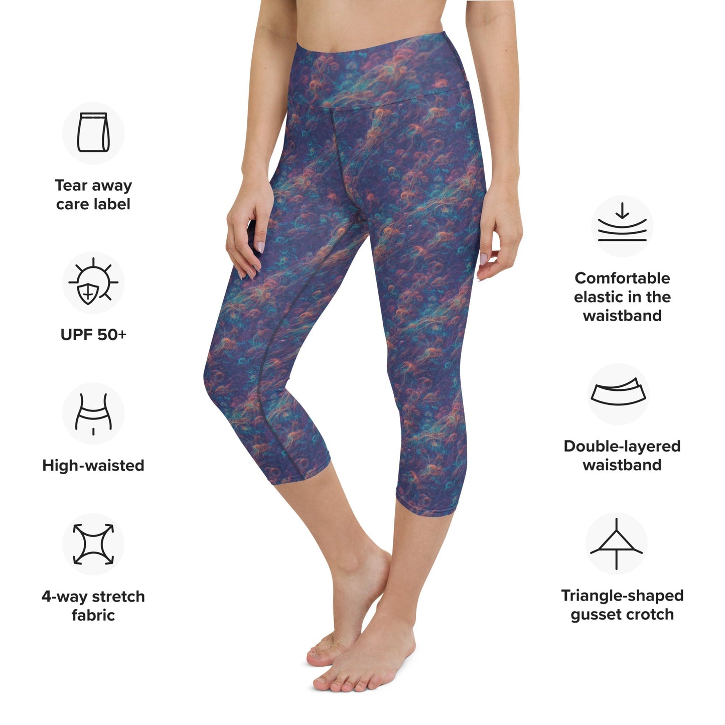 Yoga Capri Leggings - Galactic Tangle - by Jelly Kvlt