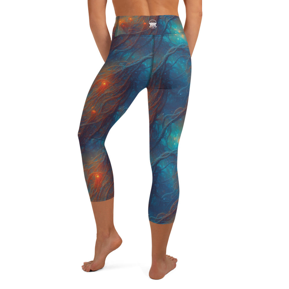 Yoga Capri Leggings - Nebular Nexus - by Jelly Kvlt