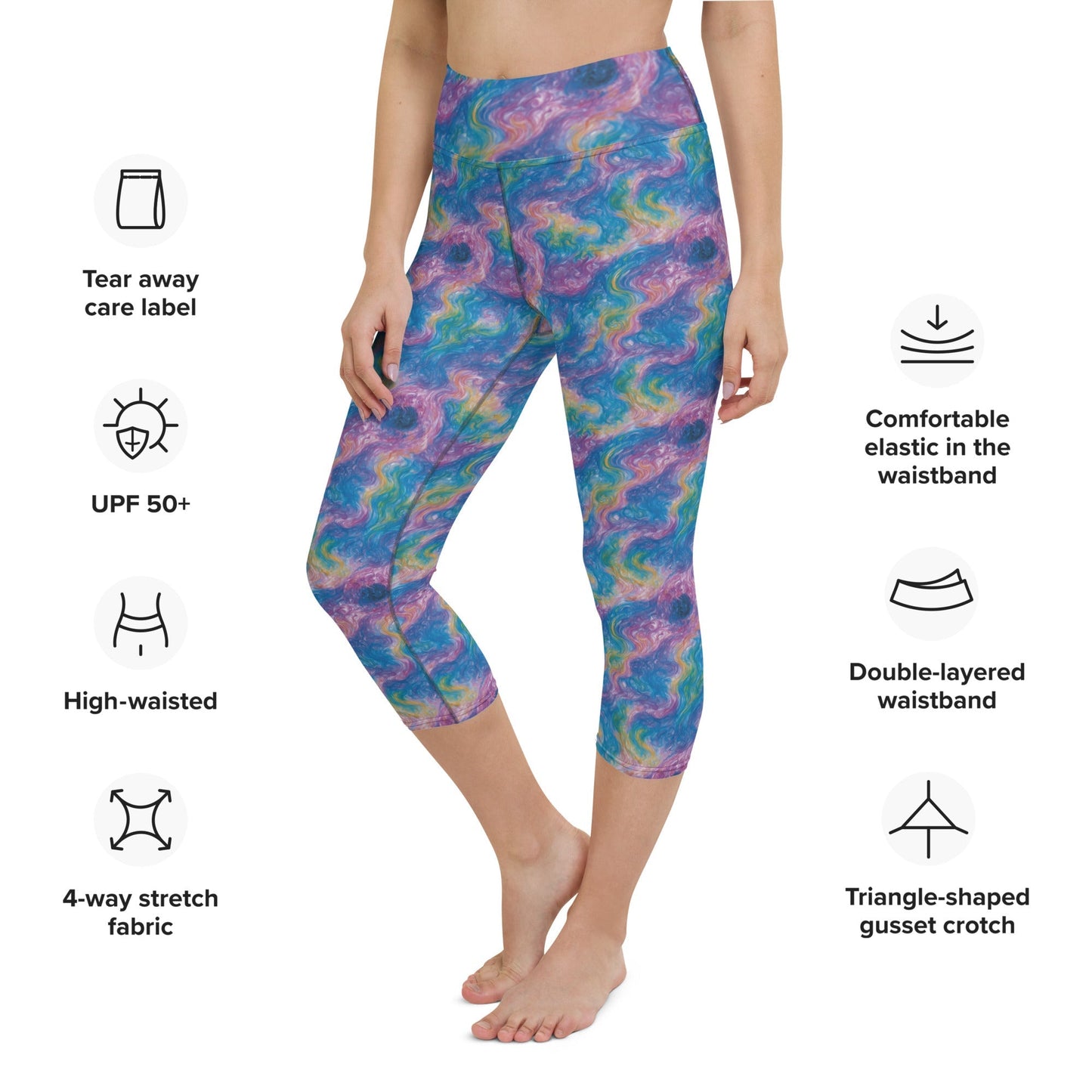 Yoga Capri Leggings - Quantum Drift - by Jelly Kvlt